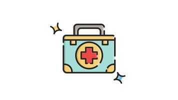 Repeating Animated Icon , Motion Graphics for First aid kit with a red cross. video