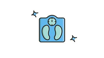 Looping Animated Icon in , Motion Graphics for Blue and white scale with two stars. video