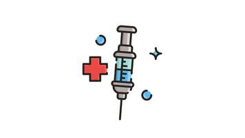 Repeating Animated Icon , Motion Graphics for Of a syringe with a red cross. video