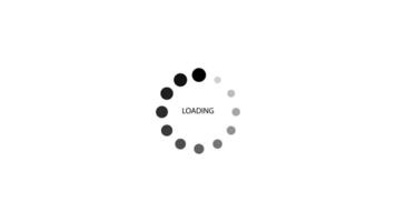 animation Loading symbol with gray and black dots. video