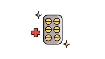 Looping Animated Icon in , Motion Graphics for Pack of pills with a red plus sign. video