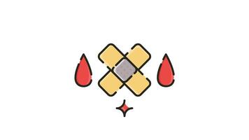 Repeating Animated Icon , Motion Graphics for Bandage with two drops of blood on either side. video