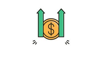 Animated Rising Currency Icon Looping with Alpha Channel video