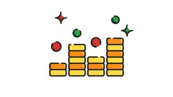 animation Line graph with a yellow bar chart. video