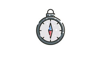 Silicon Animation Graphic of Compass Navigation and Direction Indicator video