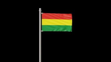 Animation of the Bolivia Flag Waving on a Pole video