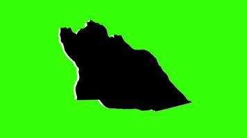 green screen 3d map of Cuando Cubango in angola video
