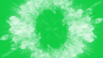 Smoke explosion transition effect overlay animation isolated on green screen background video
