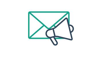 Email marketing animated icon. animated icon related to digital marketing, business. suitable for user interface, provide visual feedback and more. alpha channel. transparent background video