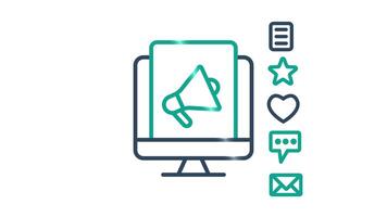 Digital marketing animated icon. animated icon related to business. suitable for user interface, provide visual feedback and more. alpha channel. transparent background video