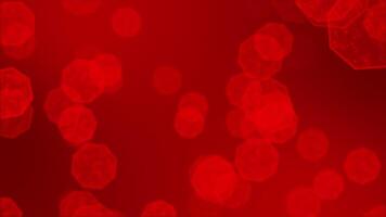 Red color glowing multiple octagonal shapes moving upwards gradient design geometrical background video