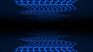 Royal blue color wavy grid lines modern design loop able 3d dark seamless background video
