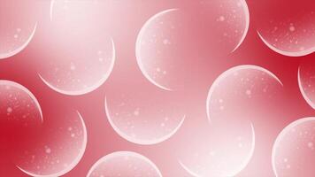 Red color multiple semi circles with flowing particles modern design geometrical background video