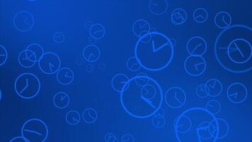 Royal blue color time flow concept multiple clocks modern design time lapse background video