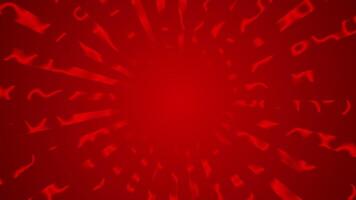 Red color abstract retro radial rotating rays abstract design loop able geometrical background video