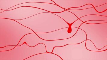 Red color abstract wavy lines abstract design loop able geometrical background video