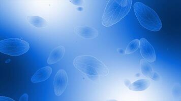 royal blue color multiple moving leafs upwards gradient design floral background video