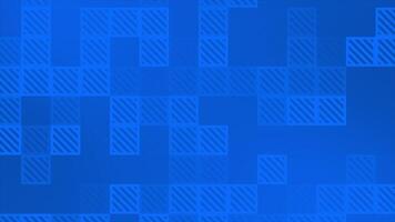 Royal blue color appearing and disappearing square shapes with parallel lines gradient design loop able geometrical background video