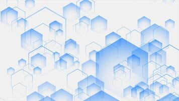 Royal blue color hexagonal shapes moving upwards modern design geometrical background video