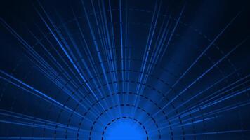 Royal blue color rotating optical flair gradient design loop able dark geometrical background video