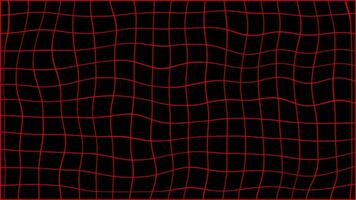 Red color wiggling parallel lines grid mesh pattern modern design loop able dark geometrical background video