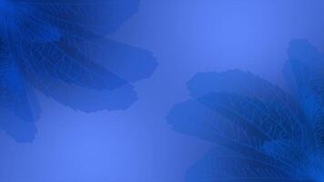 royal blue multiple moving leafs gradient design loop able floral background video