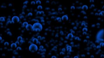 Royal blue color multiple glowing bubble particles moving upwards modern design dark fluid background video