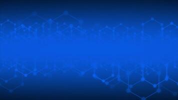Royal blue color wiggling hexagonal shapes hi-tech design loop able technology background video