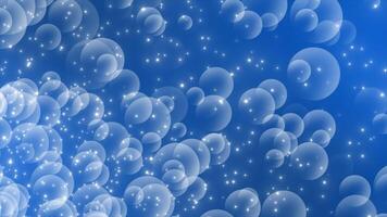 Royal blue color glowing particles and multiple circular shapes moving diagonally modern design geometrical background video