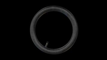 Tire Inner Tube Rotating on a Transparent Background. Seamless Loop. 4K video