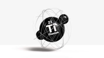titanium TI metal 3d animation element from periodic table on clean white background video