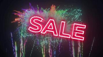 Dynamic Sale Text with Fireworks Animation for Social Media video