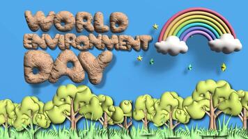 mundo ambiente día 3d animación antecedentes saludo tarjeta video
