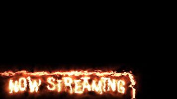 Now Streaming text lower thirds fire animation Live Streaming conception video
