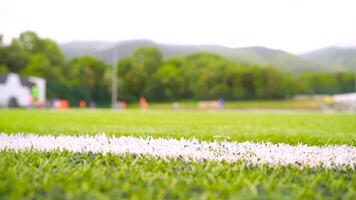 Youth Soccer Match Highlight. Clear Goal Net, Blurred Background for Text video
