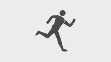 Stickman Running Animation Seamless Loop on White Background Minimalist Stick Figure Running Jogging Clean Loop Animation video
