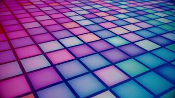 Retro nightclub illuminated LED dance floor with a mosaic pattern of flashing multicolored LED disco lights. This fun party or event background animation is full HD and looping. video