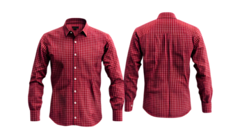 men's shirt with red and white checker pattern png