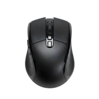 a black computer mouse on a transparent background png