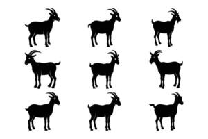 Goat Silhouette Graphic Art Set Bundle Collection for Creative Works vector