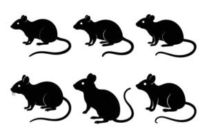 Simple Mouse Silhouette Graphic Art Set Bundle Collections for modern designs vector