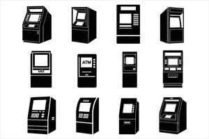 Collection of different ATM machines vector