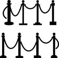 Queue barriers with rope for crowd control vector