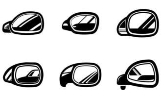 Car Side View Mirror Icon Collection design vector