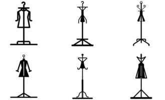 graphics depicting different styles of clothing racks vector