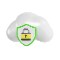 Cloud with Shield and Lock for Data Protection png