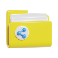 File Folder with Share Symbol in 3D Design png