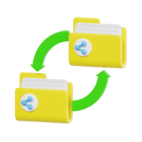 Folder Syncing Icon with Green Arrows for File Transfer png