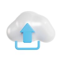Cloud Icon with Blue Up Arrow for Data Upload png