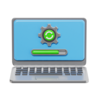 System Update in Progress on Laptop with Refresh Icon png